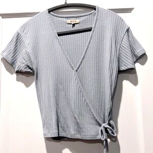 Madewell Ribbed Wrap Top, Size S